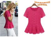 blusas de rendas de Moda europeu