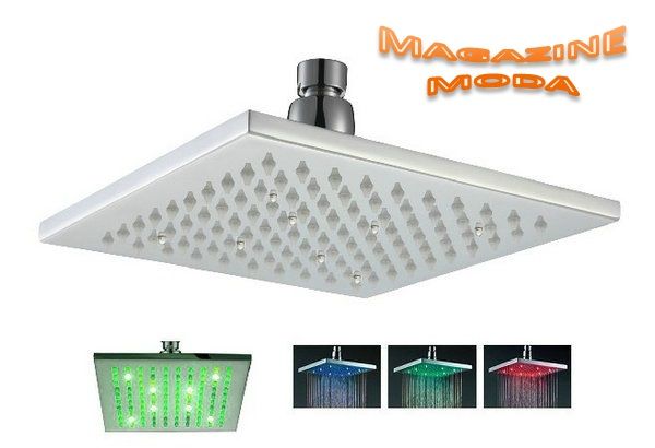 Quadrado Chuveiro LUXO LED com Braço