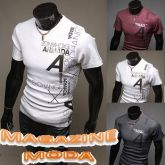 Camisas lazer moda conforto carta de impressão Agodão